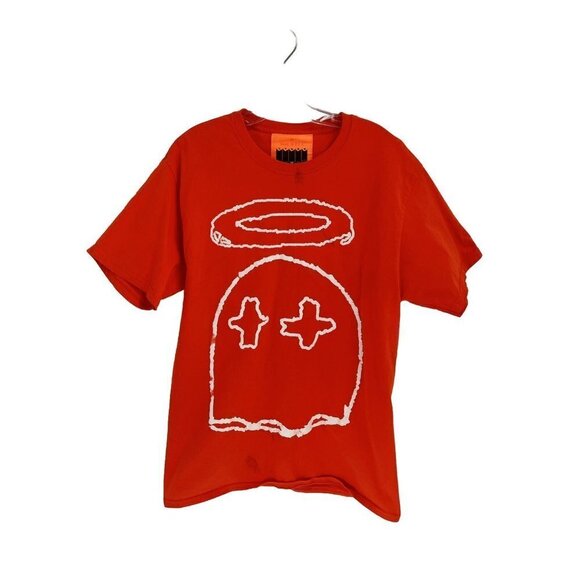B Wood Orange Ghost Graphic Short Sleeve Tee Sz Mens Medium - Picture 1 of 7